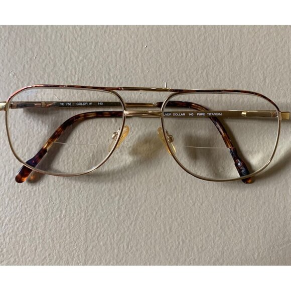 Silver Dollar TC756  Eyeglasses Frames Pure Titanium 54[]16 140mm Gold Tortoise - Picture 9 of 10